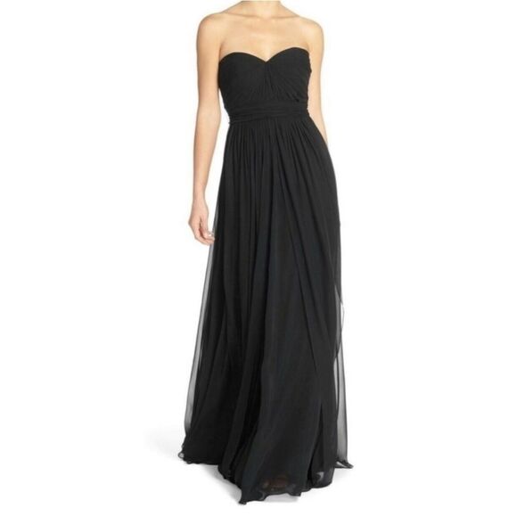 Jenny Yoo Aidan Convertible Strapless Chiffon Gown Size 4 - Picture 2 of 8